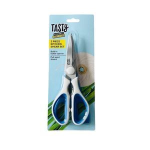 NWT Tasty 2 Piece Kitchen Shear Set with Built In Bottle Opener